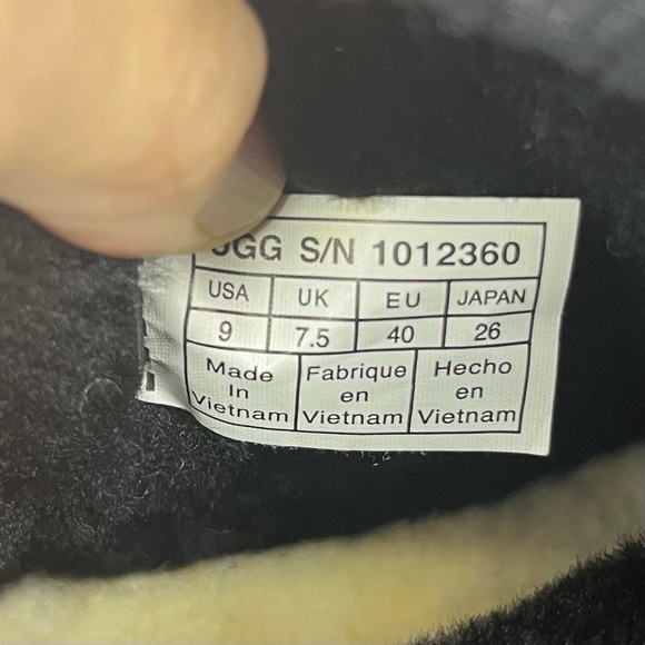 UGG Australia Suede Faux Fur Rollover Boots Women 9 Black Slip On Casual - Picture 9 of 9